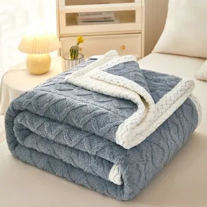 Thick Warm Coral Fleece Sofa Blanket