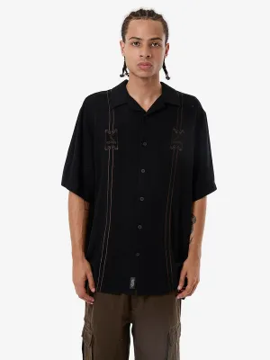 THRILLS Above It All Bowling Shirt - BLACK