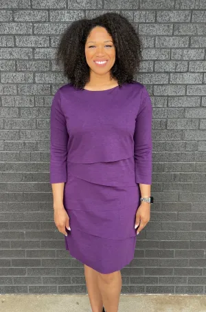 Tiered Nursing Dress - Eggplant