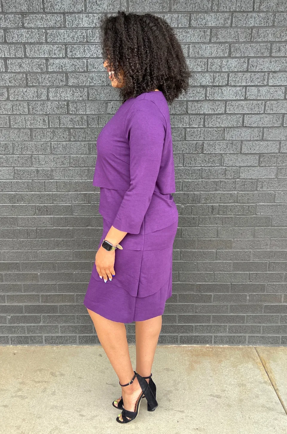 Tiered Nursing Dress - Eggplant