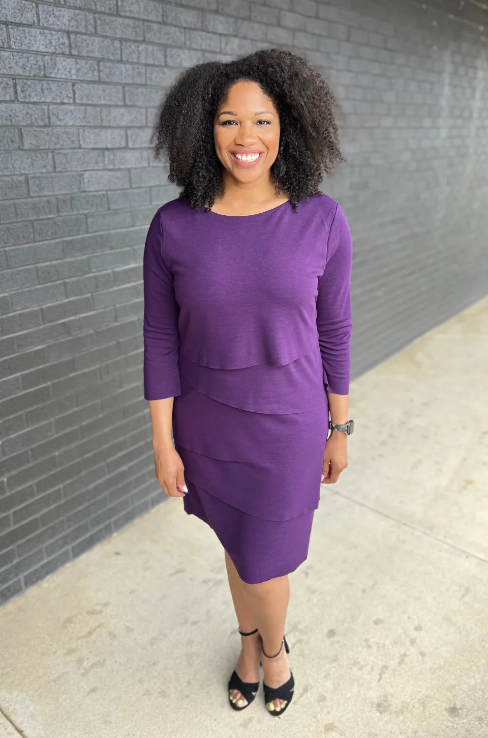 Tiered Nursing Dress - Eggplant