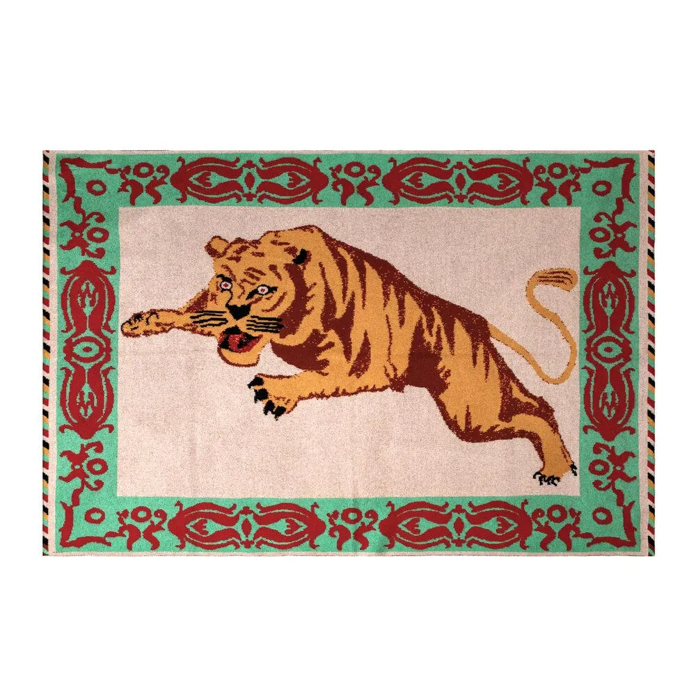 Tiger Tapestry Cashmere Blankets by Saved NY