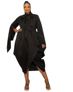 Tina Tulip Hem Pocket Dress | Black