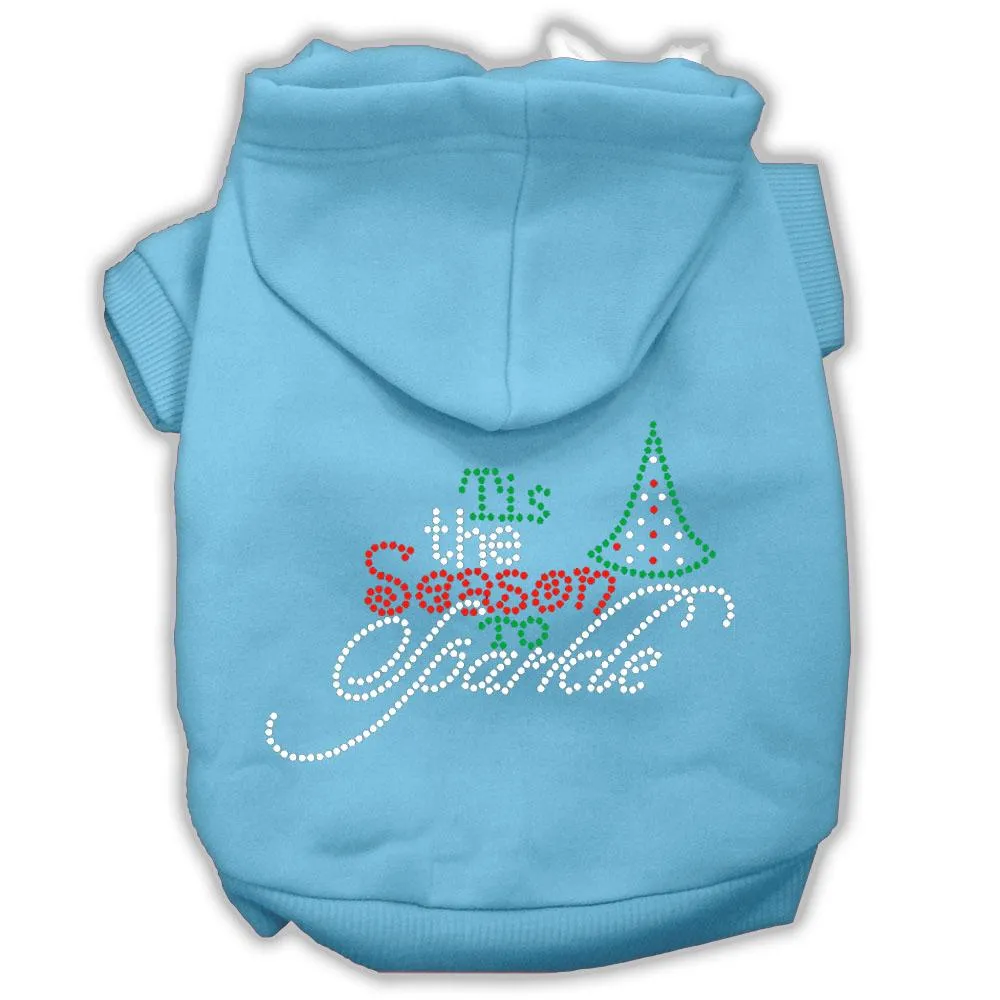 Tis The Season To Sparkle Rhinestone Dog Hoodie Baby Blue L (14)