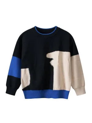 Toddler Boy's Casual Cartoon Design Sweater
