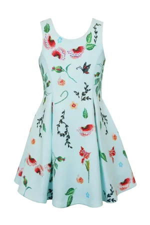 Toddler Girls Sleeveless Floral Print Skater Dress