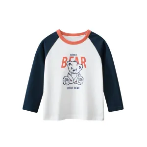 Toddler/Kid Bear Print Casual Long Sleeve Shirt