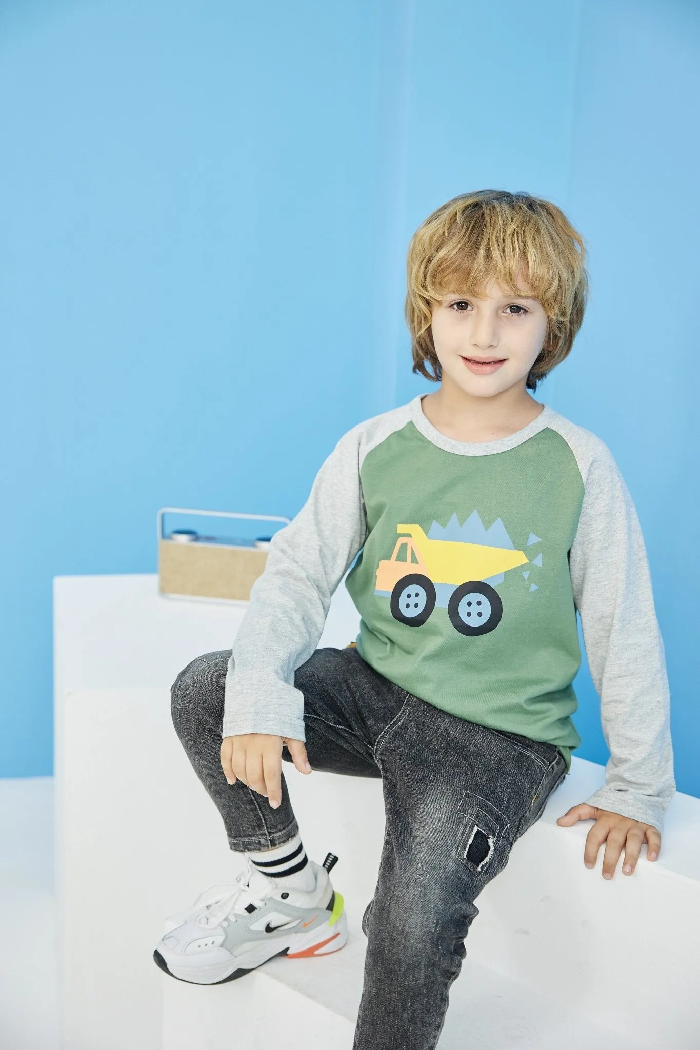 Toddler/Kid Boy Cartoon Truck Print Shirt