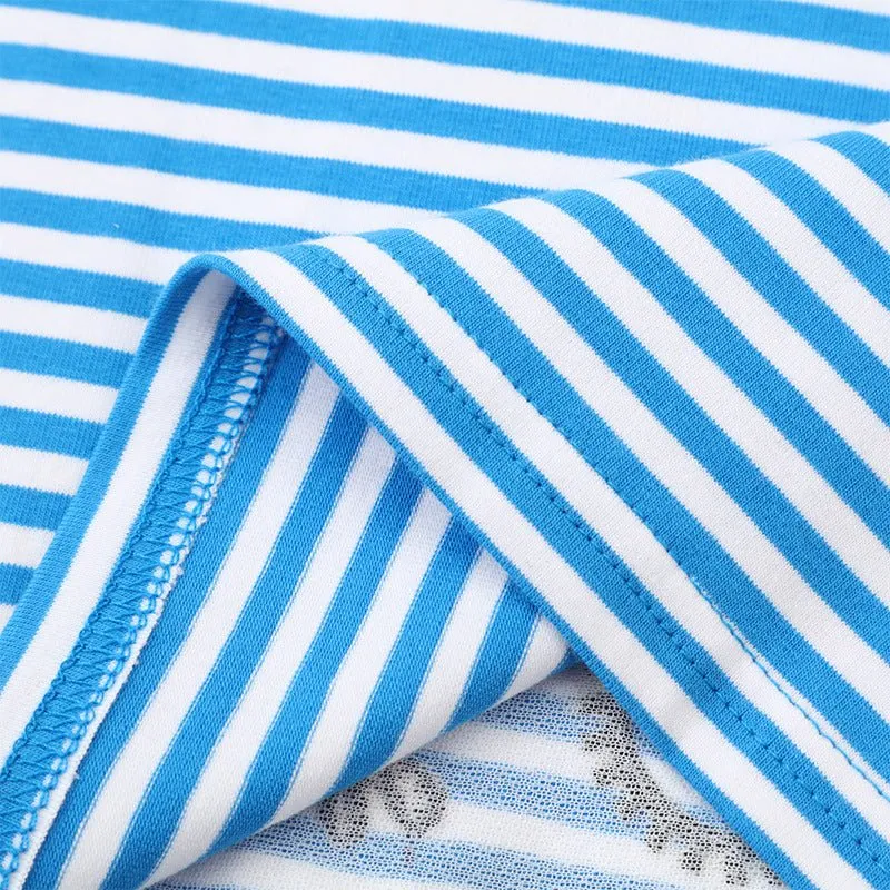 Toddler/Kid Boy Cotton Blue Striped Excavator Long Sleeve Shirt