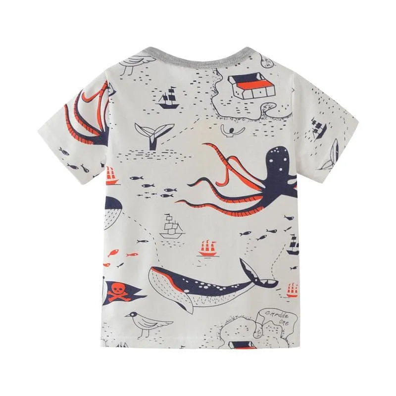 Toddler/Kid Boy Shark Pattern Casual T-shirt