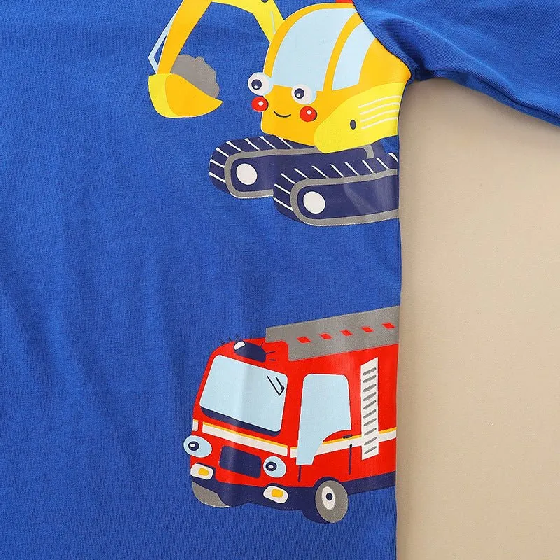 Toddler/Kid Boy Variety Trucks Blue Long Sleeve Shirt