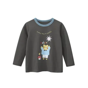 Toddler/Kid Cartoon Tiger Print Casual Long Sleeve Shirt