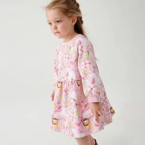 Toddler/Kid Girl Animals   Floral Print Pink Sweater Dress