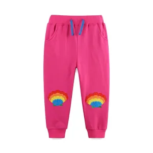Toddler/Kid Girl Colorful Seashell Embroidery Pink Pants