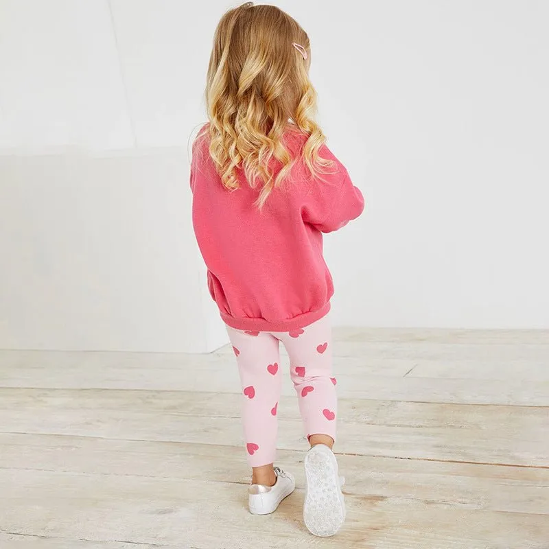 Toddler/Kid Girl "Do What You Love" Pink Sweatshirt and Leggings Set
