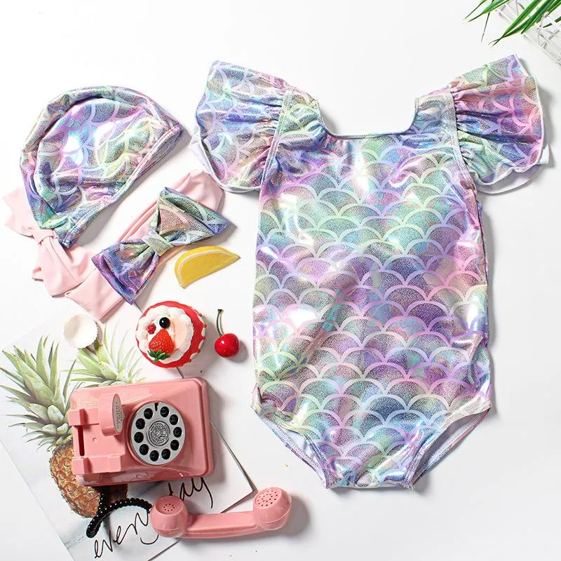 Toddler/Kid Girl's 3-Piece Little Mermaid Swimsuit Set