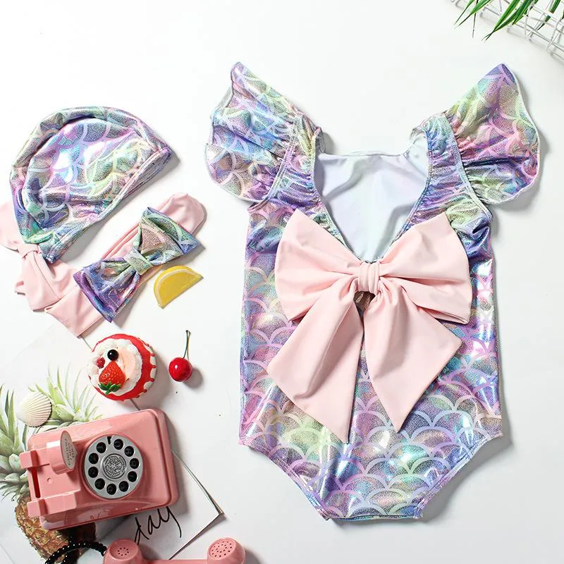 Toddler/Kid Girl's 3-Piece Little Mermaid Swimsuit Set