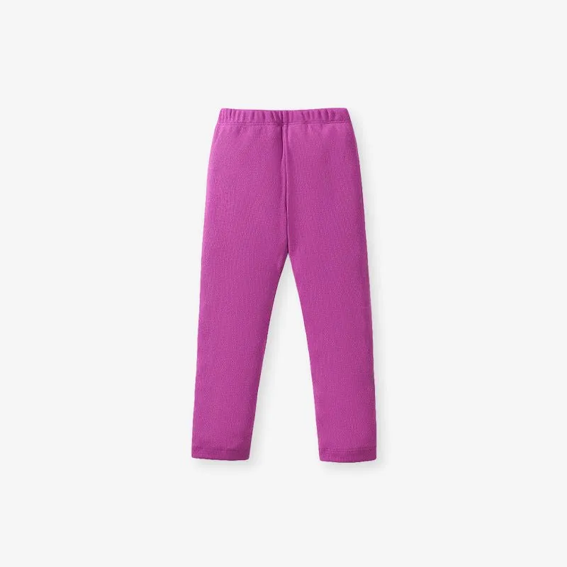 Toddler/Kid Girl's Adorable Bunny Design Purple Sweatshirt with Leggings Set