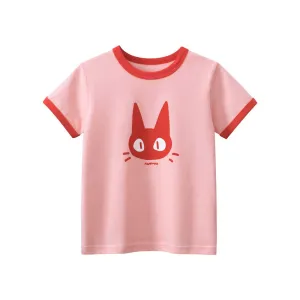 Toddler/Kid Girl's Cartoon Cutie Cat Design Pink Short Sleeve Tee