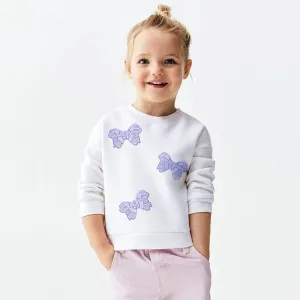 Toddler/Kid Girl's Purple Butterflies Print Design Sweatshirt
