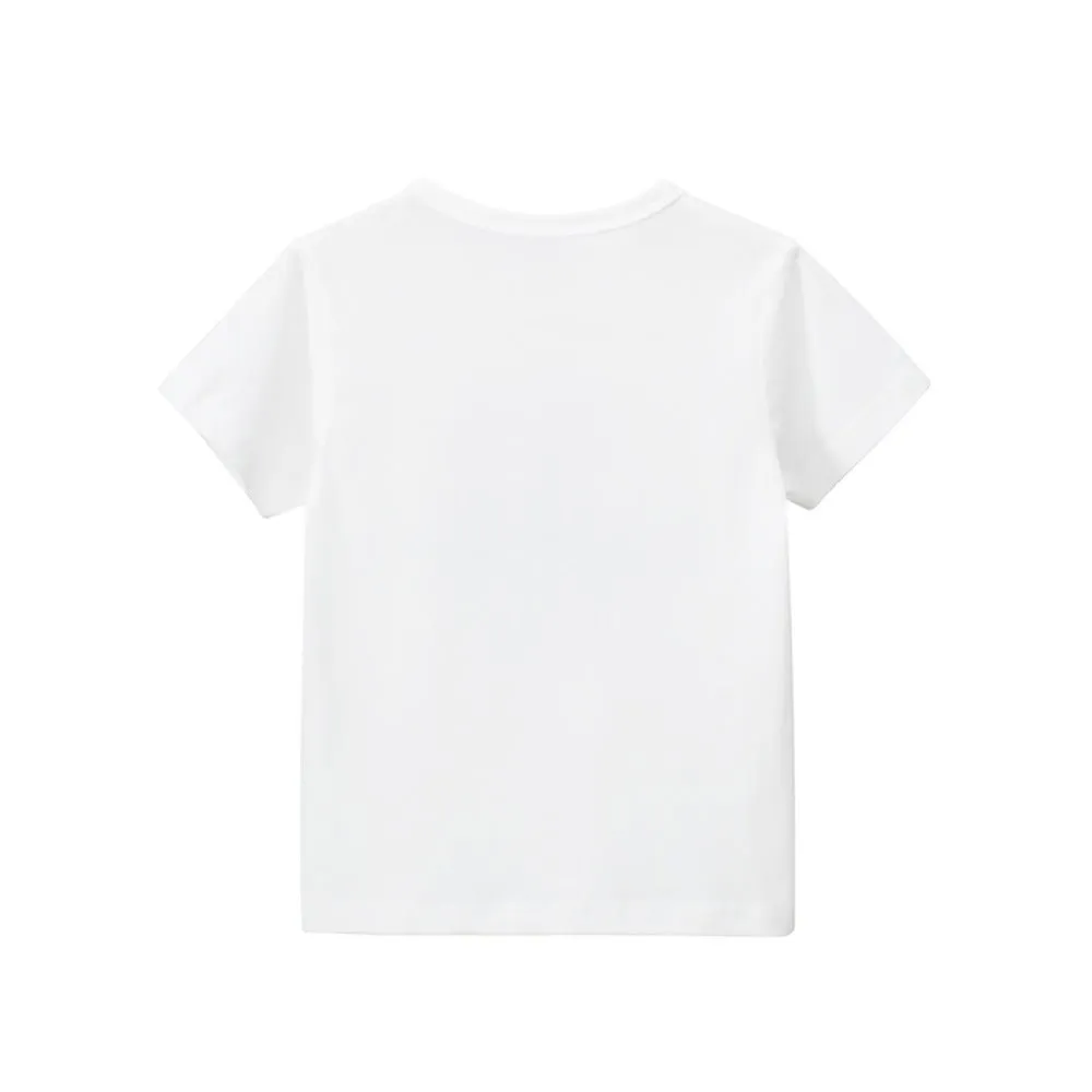 Toddler/Kid Girl's Short Sleeve Happy Bunny Print Design T-Shirt