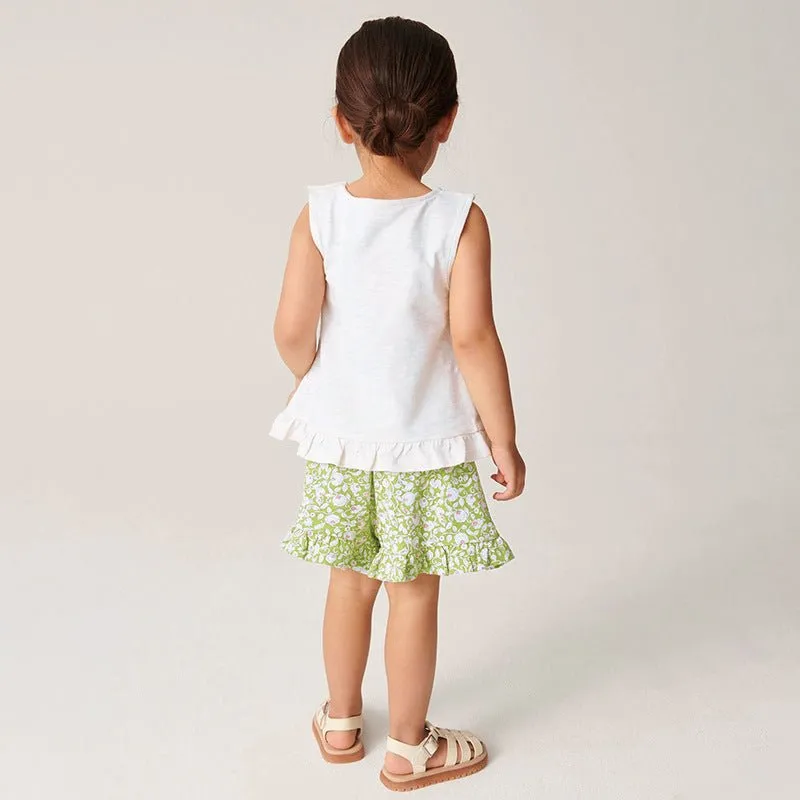 Toddler/Kid Girl's Sleeveless Floral Top with Shorts Set