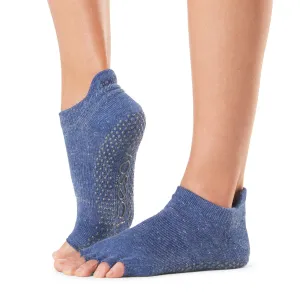 TOESOX Grip Half Toe Low Rise - Navy