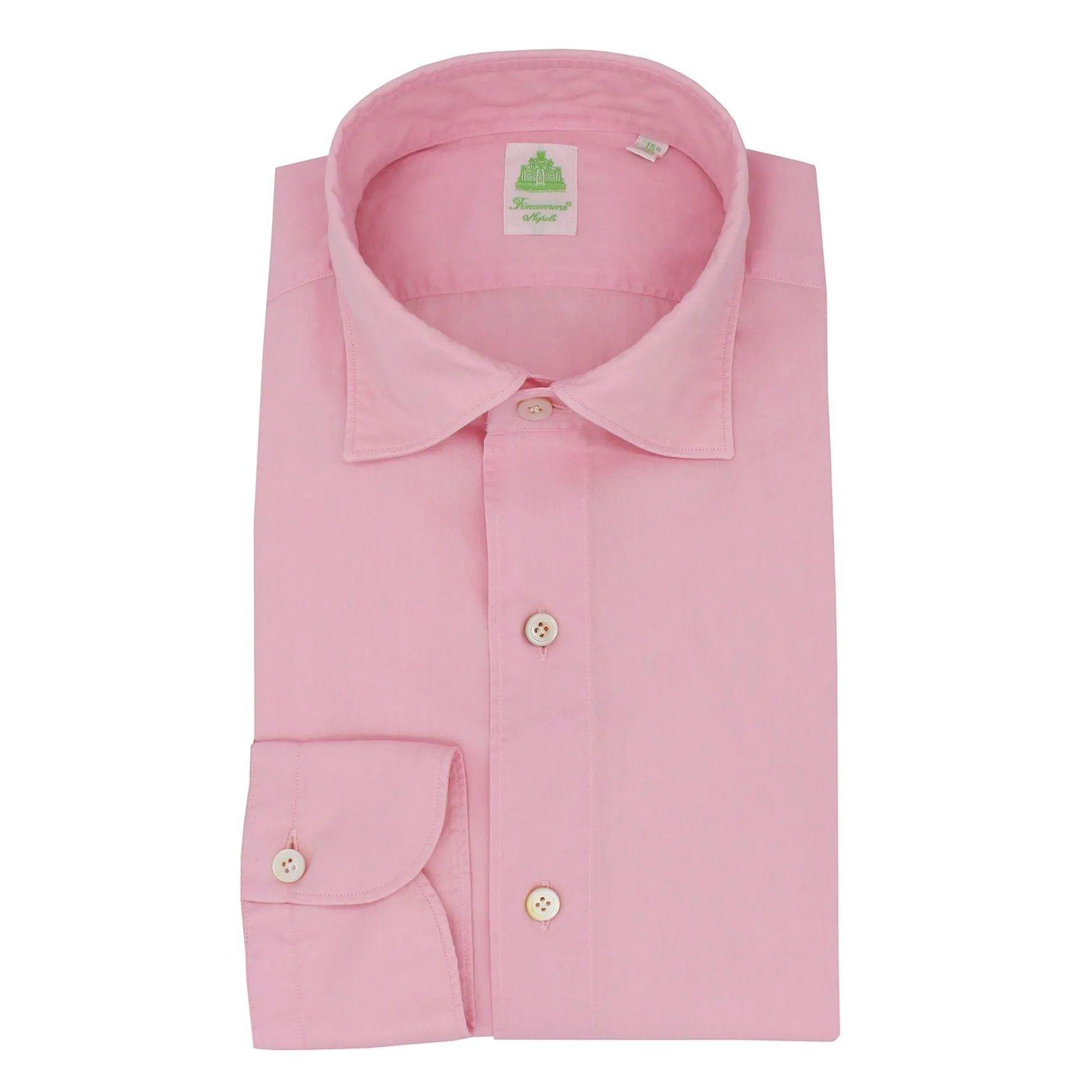 Tokyo slim fit cotton garment dyed pink and coral pink shirt