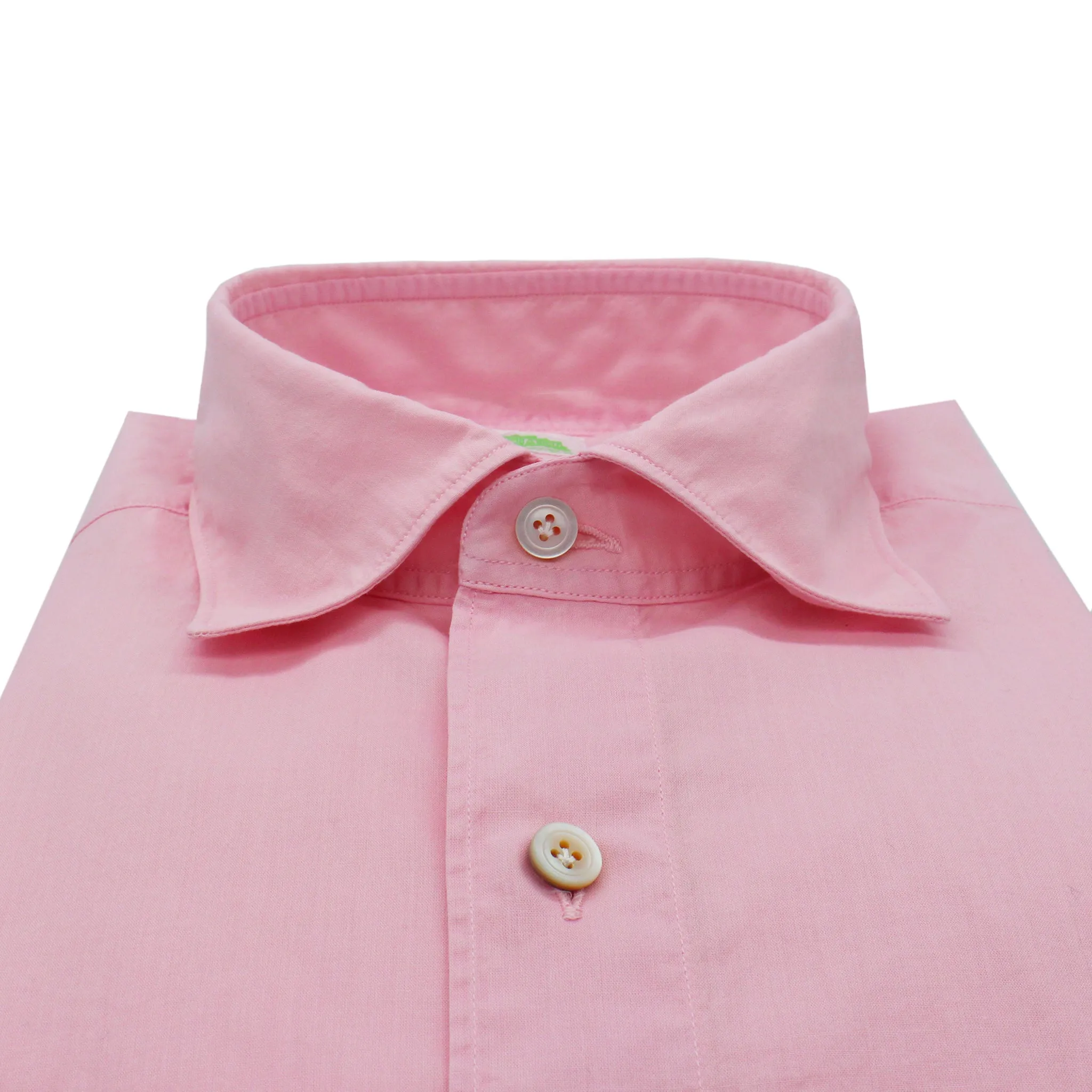 Tokyo slim fit cotton garment dyed pink and coral pink shirt
