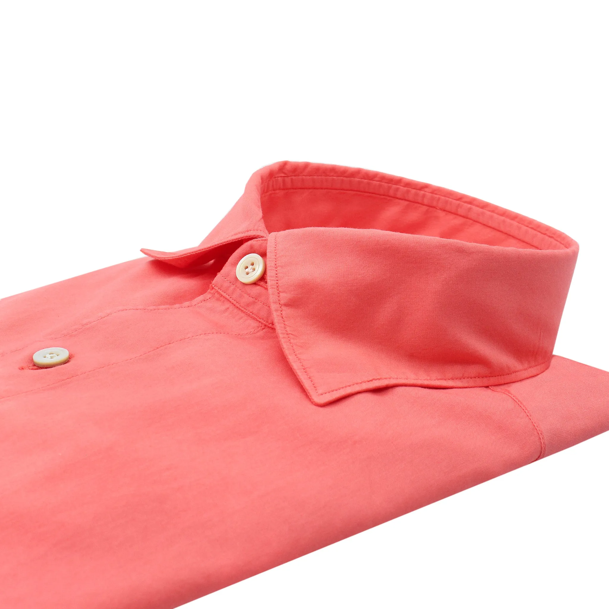 Tokyo slim fit cotton garment dyed pink and coral pink shirt