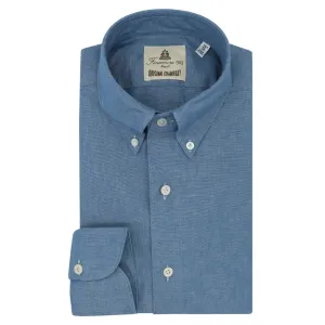 Tokyo slim fit sport shirt in light blue linen button down collar