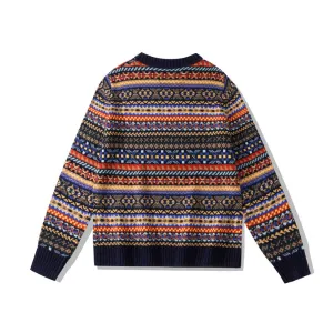 Toleet trending fall outfits 2024 Christmas Thanksgiving outfits Vintage round Neck Pullover Sweater Pattern Sweater Wool Blended Sweater