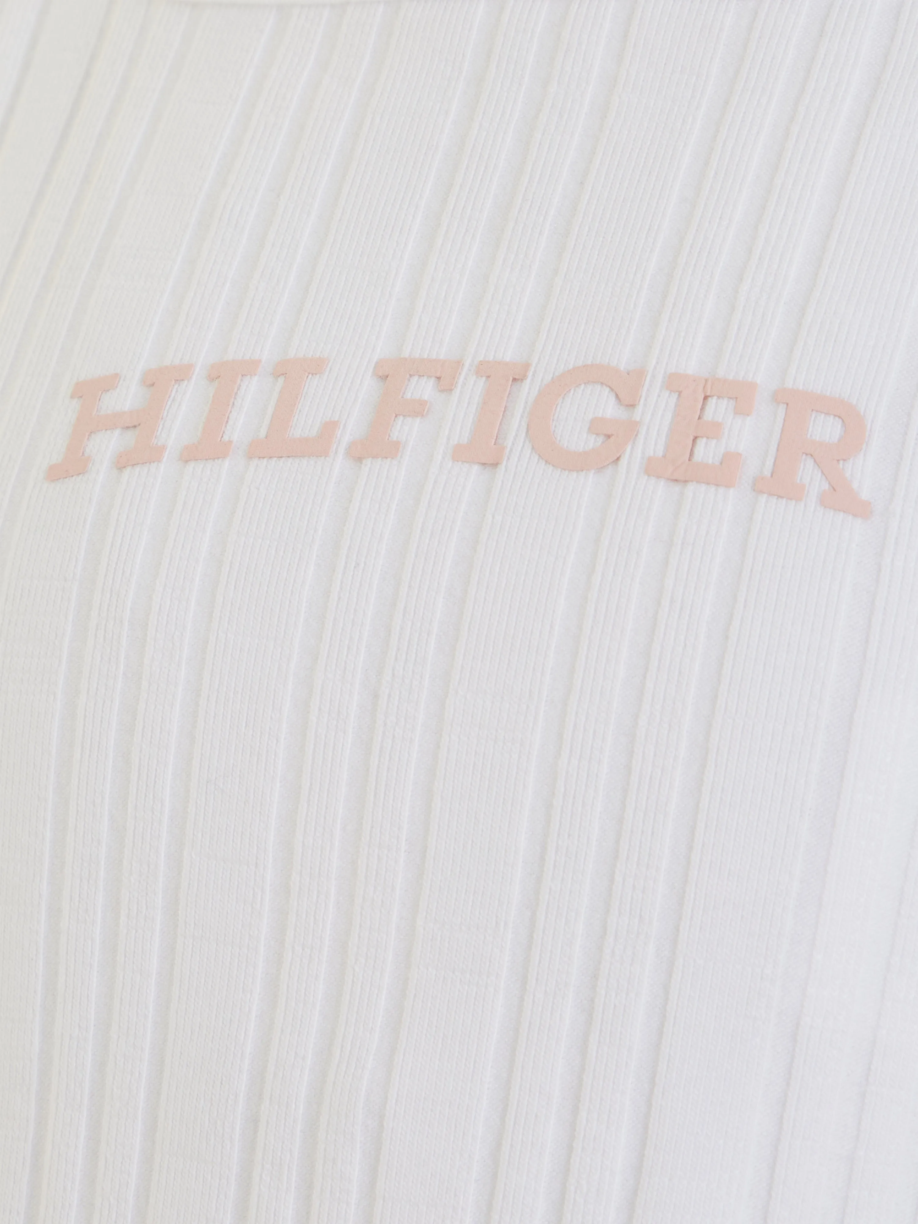Tommy Hilfiger Girls Monotype Rib Knit Top in White