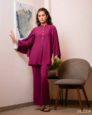 Top with Decorative Sleeve & Matching Pant Set 56561/57621