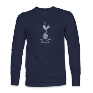 Tottenham Hotspur Mono Badge Cotton Long Sleeve T-Shirt - Navy