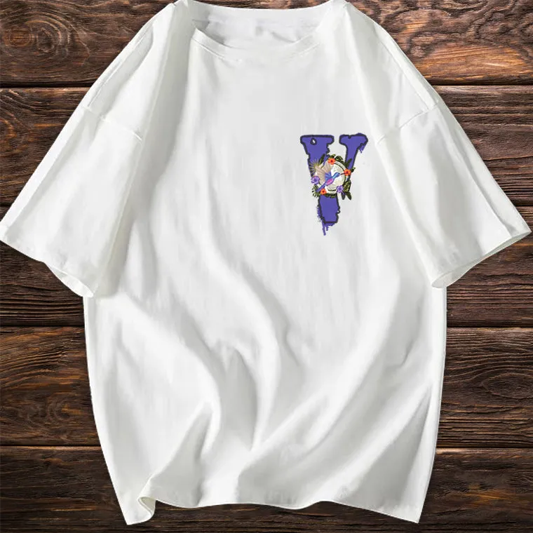 Trendy casual retro print short-sleeved T-shirt