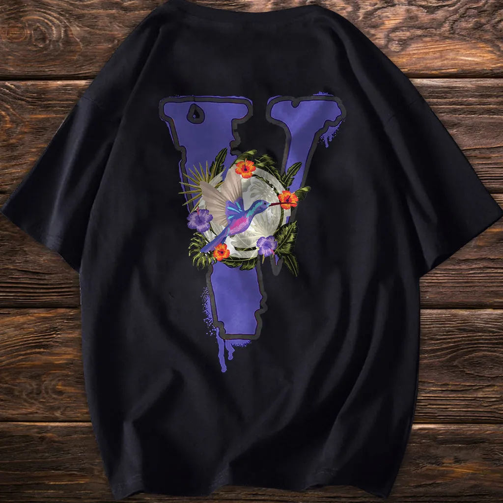 Trendy casual retro print short-sleeved T-shirt
