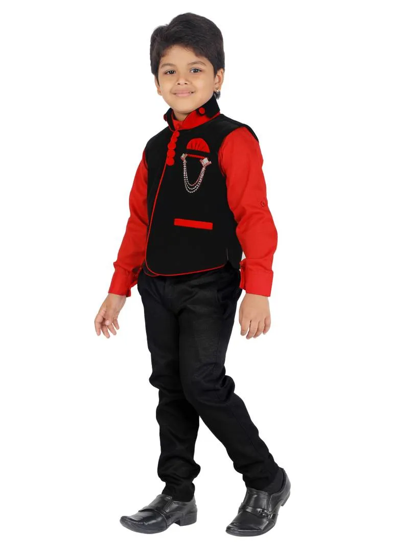 Trendy Cotton Blend Waistcoat And Trouser Set