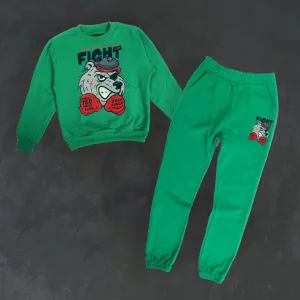 Trendy Design Printed Hoodless Sweatshirt Casual Pants Set