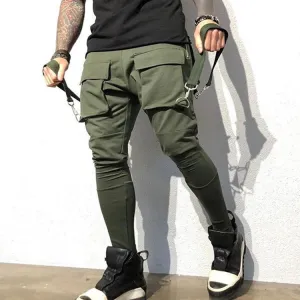Trendy hip-hop multi-pocket trousers casual sports pants