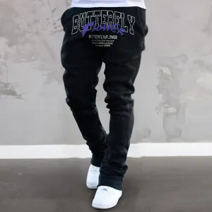 Trendy printed straight-leg street style sweatpants