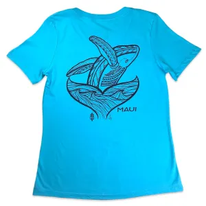 Tribal Whale2 Ladies V-Neck