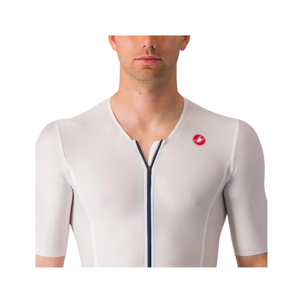 Trisuit Castelli Sanremo Ultra Speed Short Sleeve White Blue