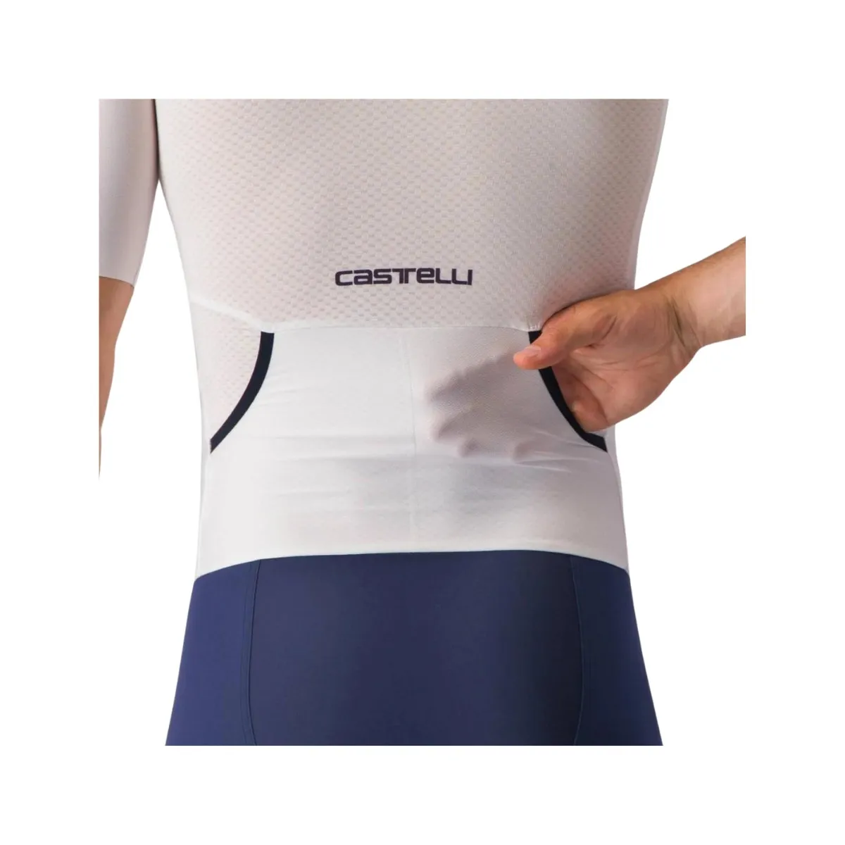 Trisuit Castelli Sanremo Ultra Speed Short Sleeve White Blue