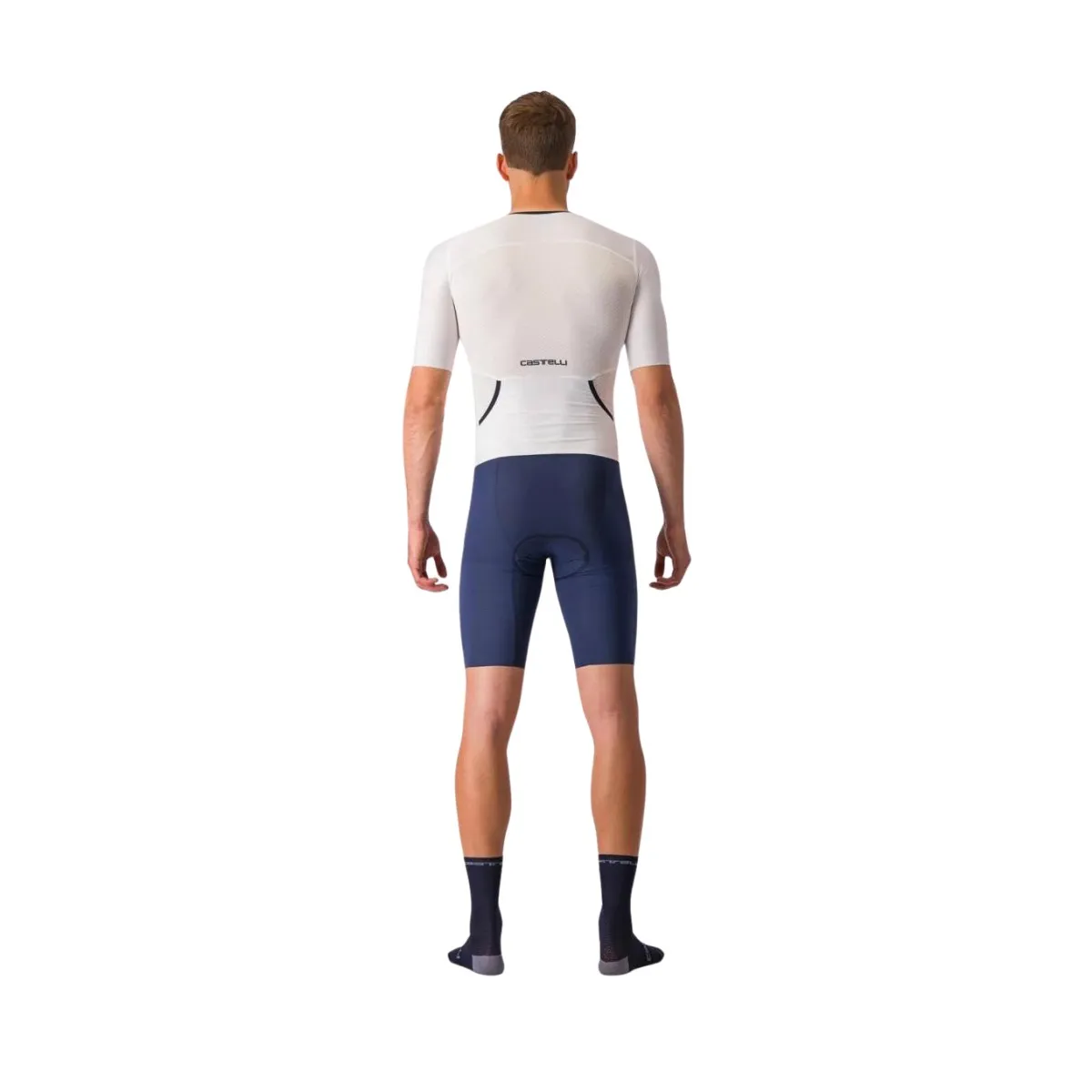 Trisuit Castelli Sanremo Ultra Speed Short Sleeve White Blue