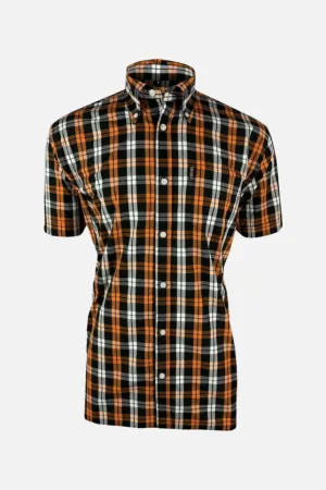 Trojan Records - TC/1034 Windowpane Check Trojan Orange - Button Down Shirt