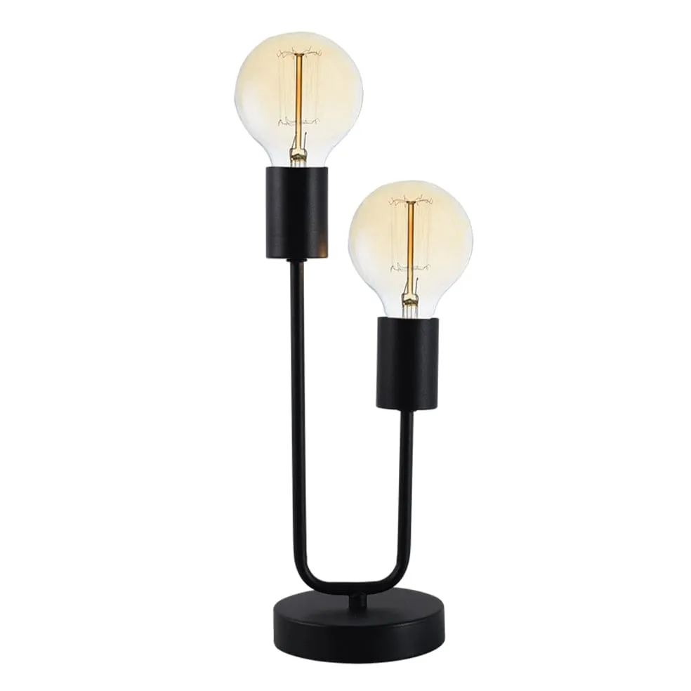 Trophy Metal Table Lamp 2 Light Black | Gold | Chrome