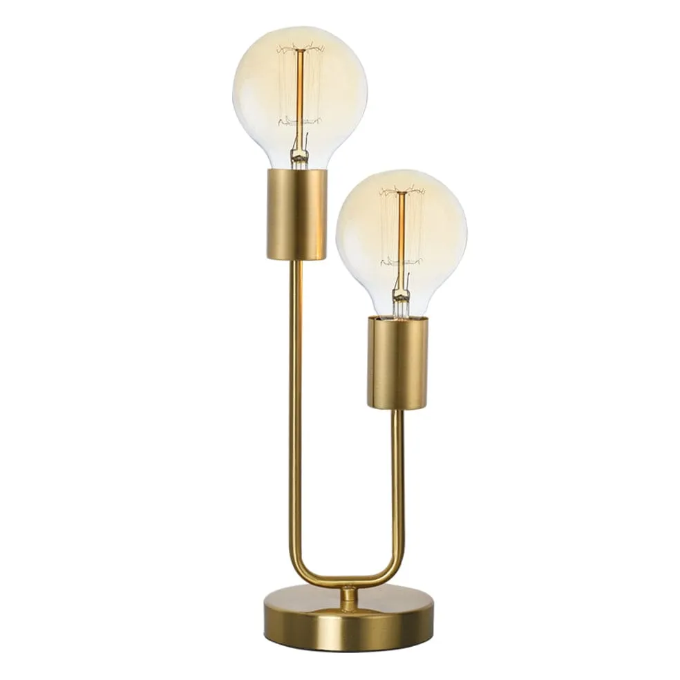 Trophy Metal Table Lamp 2 Light Black | Gold | Chrome