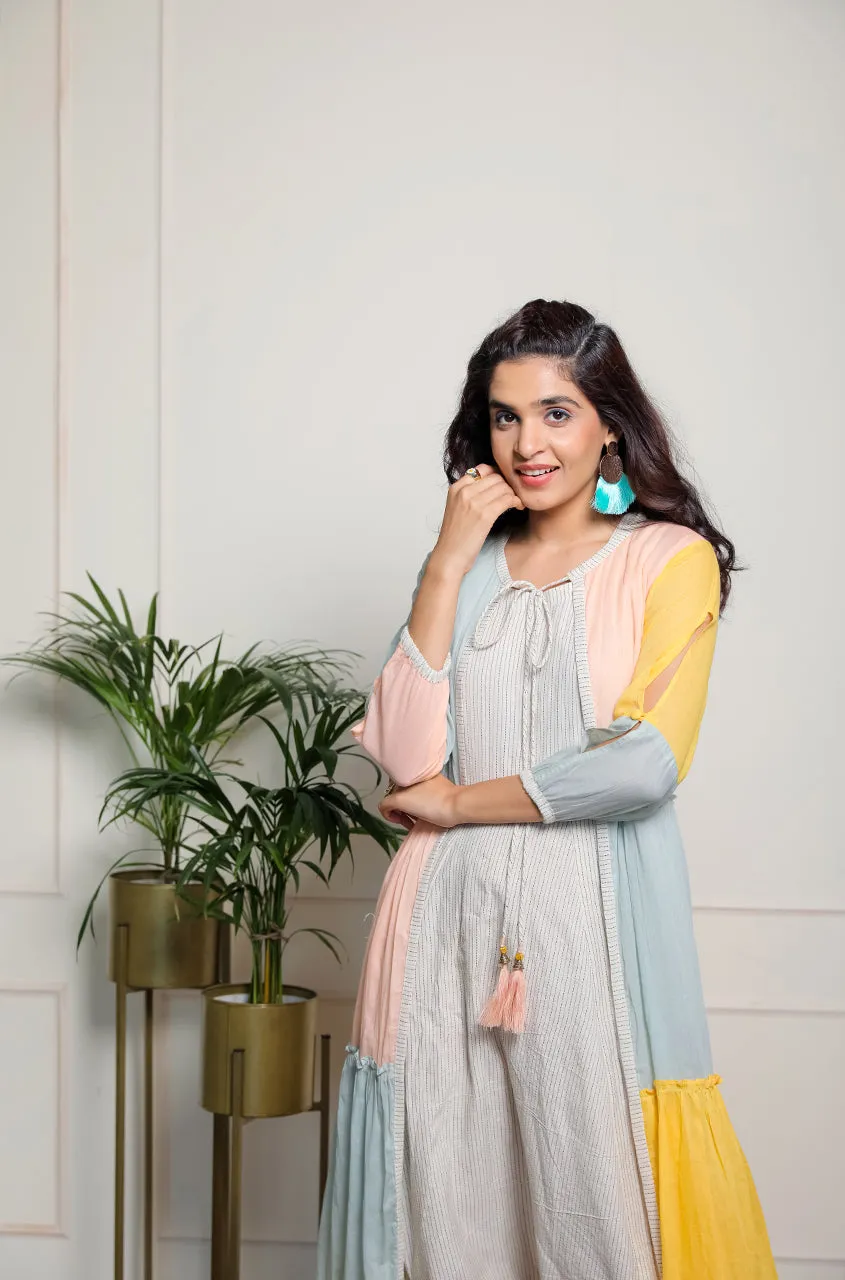 Tropical Sunshine Jacket With Dhoti Jumpsuit