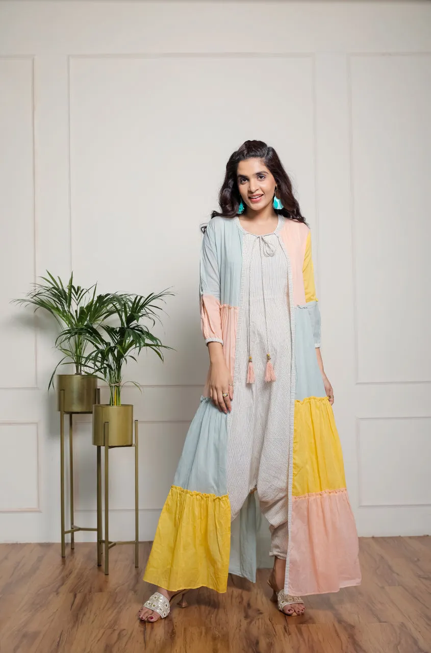 Tropical Sunshine Jacket With Dhoti Jumpsuit